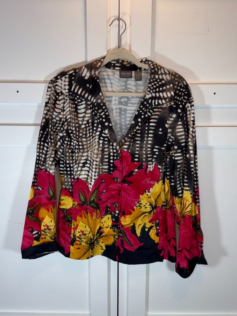 Additions by Chico's Multicolor Women's Jacket Size 2 Floral - Picture 2 of 8